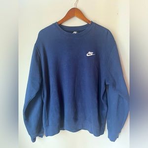 Nike Long Sleeve Crew Neck Sweater, Navy, Size M